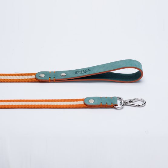 Guinzaglio fashion per cane Nabuck Celestial Leash, realizzato in nabuk con moschettone e rivette in ottone